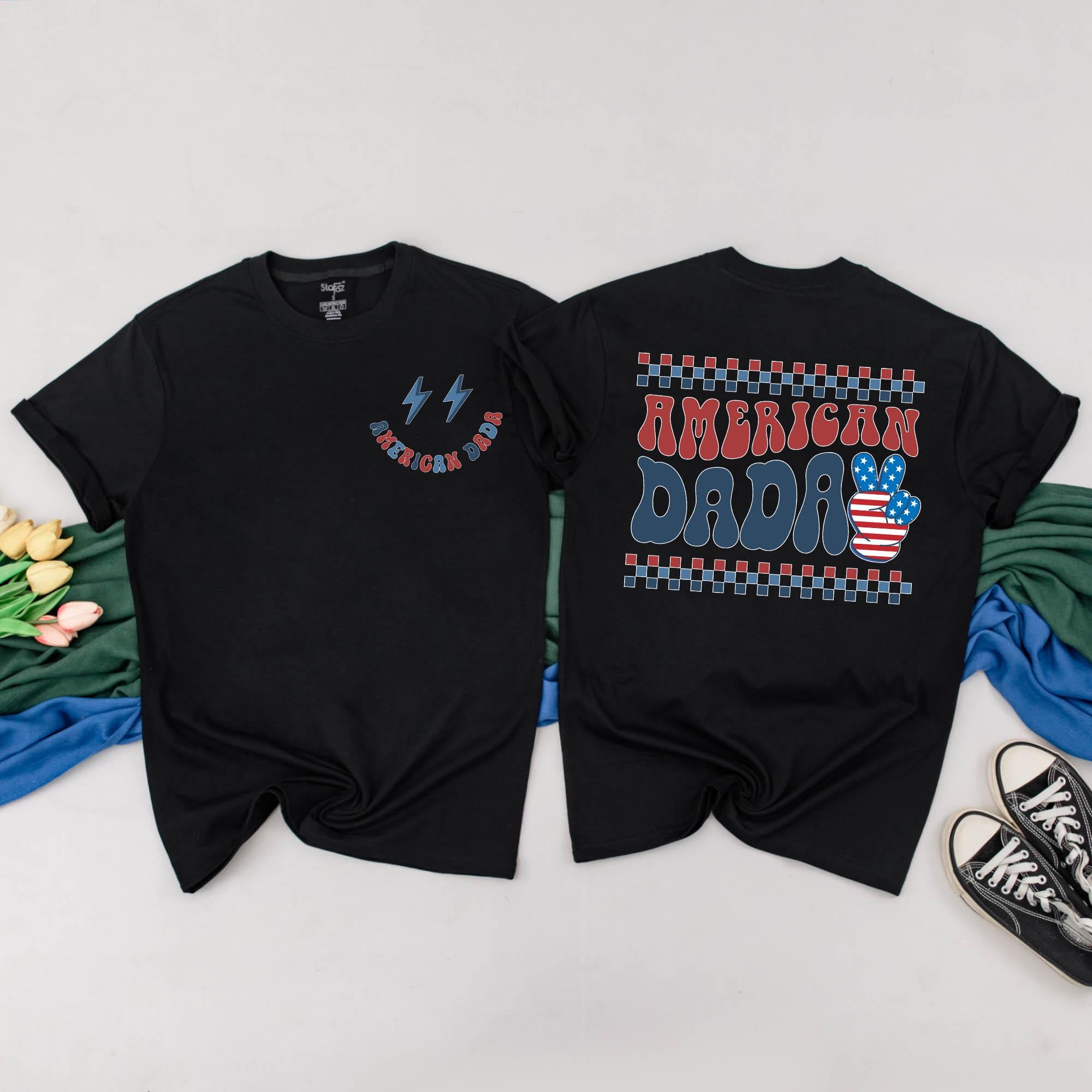 Custom American Mama and Dude Shirts Retro USA Family Matching 4th of July Outfits Patriotic Cotton Baby Toddler Gift
