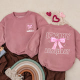 Custom Baby Girl Birthday Romper with Pink Bow and Name One Year Old Soft Outfit Milestone Celebration Clothes Party Gift