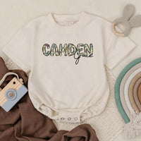 Personalized Camden Grace Baby Romper with Camo Pattern Outdoor Nature Summer Outfit for Infant Boy Duck Theme Cotton Comfortable Wear