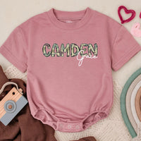 Personalized Camden Grace Baby Romper with Camo Pattern Outdoor Nature Summer Outfit for Infant Boy Duck Theme Cotton Comfortable Wear