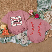 Personalized Baseball Baby Romper Alexander 23 Sporty Infant Outfit with Red Stitching Playful Custom Gift for Boys Holiday Party