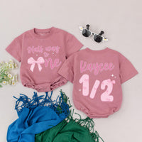 Personalized Half Birthday Romper with Pink Bow for Baby Girl 6 Months Celebration Outfit Soft Custom Name Kaycee 1/2 Year Milestone Gift