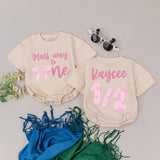 Personalized Half Birthday Romper with Pink Bow for Baby Girl 6 Months Celebration Outfit Soft Custom Name Kaycee 1/2 Year Milestone Gift