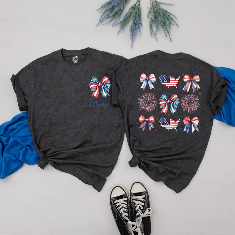 Patriotic Mama and Baby Matching Outfits Red White Blue Fireworks Family Shirts USA Romper Celebrate 4th of July Independence Day