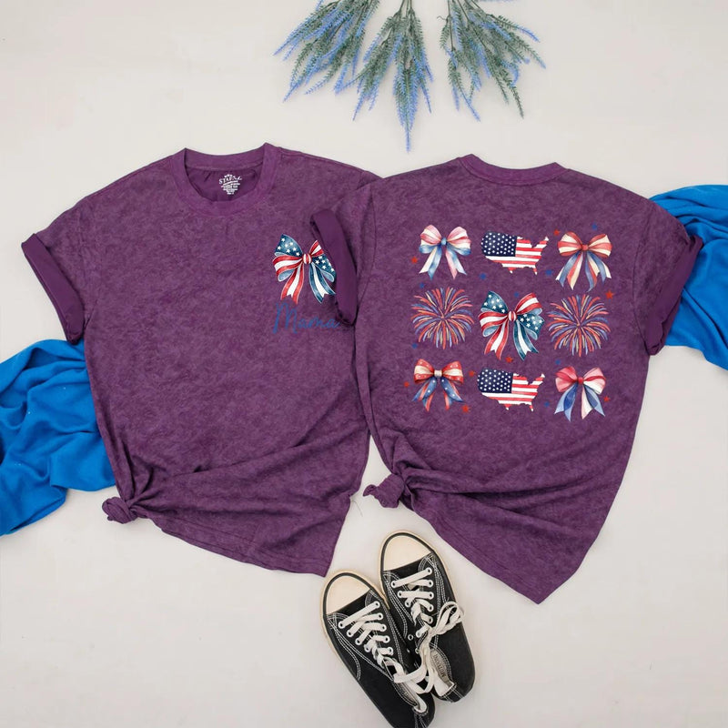 Patriotic Mama and Baby Matching Outfits Red White Blue Fireworks Family Shirts USA Romper Celebrate 4th of July Independence Day