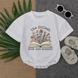 Littlest Book Club Member Baby Romper Pastel Floral Reading Gift Soft Cotton Infant Book Lover Outfit Playful Bookish Baby Clothes