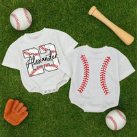 Personalized Baseball Baby Romper Alexander 23 Sporty Infant Outfit with Red Stitching Playful Custom Gift for Boys Holiday Party