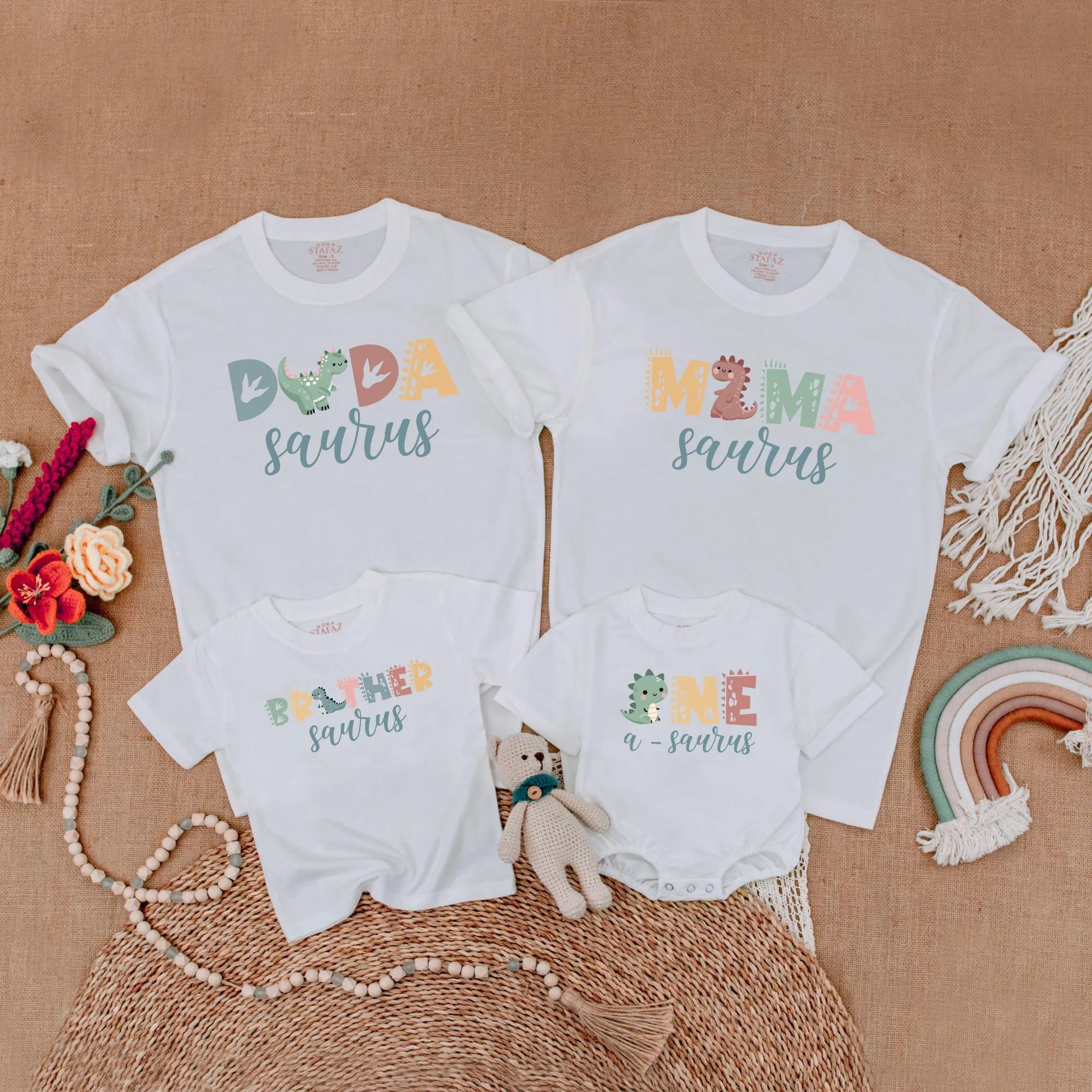 Matching Dinosaur Family Shirts for Birthday Celebrations Personalize with Names Soft Cotton Dino Theme for Kids and Adults Gift Idea