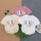 Custom Ellie Romper with Pink Flamingo Beach Design Baby Girl Summer Outfit Playful Patterns Personalized Gift