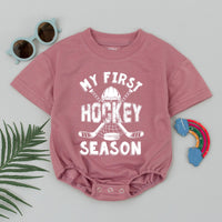 My First Hockey Season Romper for Baby Retro Sport Bodysuit Soft Cotton Comfortable Outfit Dad’s Little Hockey Buddy Nostalgic Gift