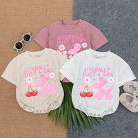 Literally Just A Girl Long Sleeve Bubble Romper with Pink Balloon Animals for Baby Girl Cute Toddler Outfit Fun Fall Style Gift