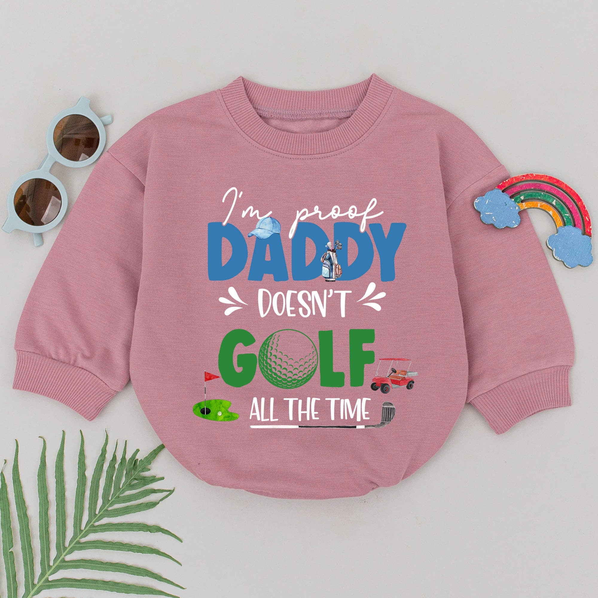I'm Proof Daddy Doesn't Golf All the Time Baby Boy Romper Soft Cotton Playful Gift for Newborns Daddy's Golfing Buddy Outfit