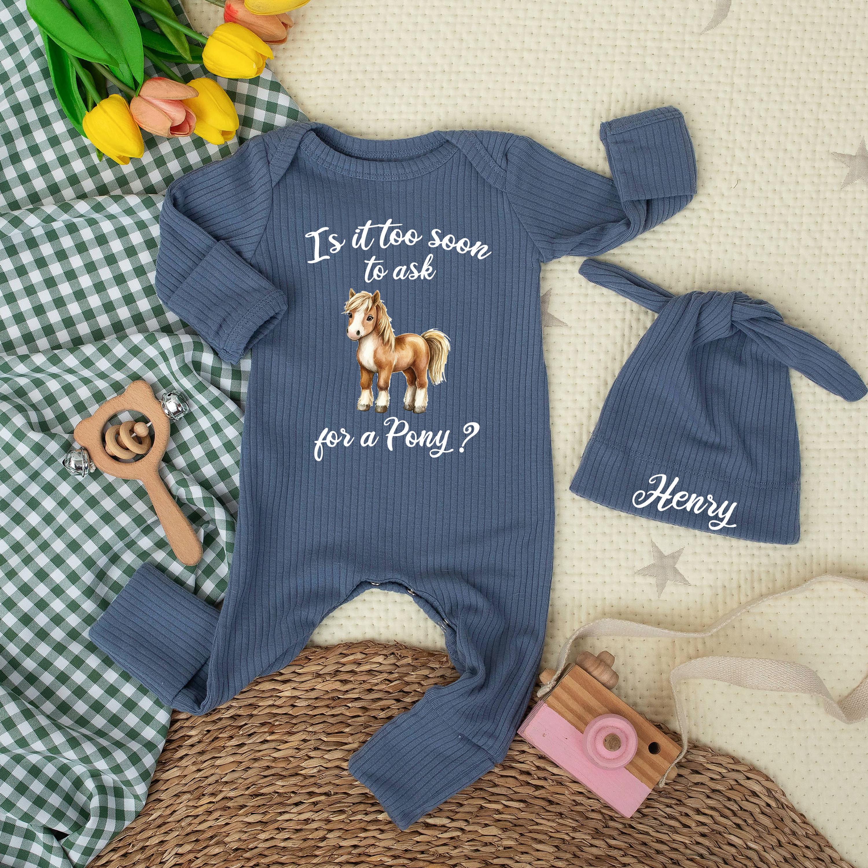 Is It Too Soon to Ask for a Pony Baby Bodysuit Cute Horse Infant Outfit Soft Cotton Western Romper Adorable Cowboy Cowgirl Shower Gift