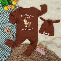 Personalized Baby Romper with 'Is It Too Soon to Ask for a Pony?' Horse Design, Long Sleeve Newborn Outfit, Custom Western Baby Shower Gift