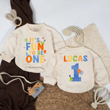 It’s Fun to Be One Baby Romper Personalized 1st Birthday Outfit Custom Name Bodysuit Party Gift for Infant or Toddler Boy Celebration