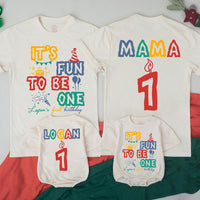It's Fun to Be One Matching Family Birthday Shirts, Custom Name and Age, First Birthday Party Outfit for Boys, Girls, Mom, Dad, Baby