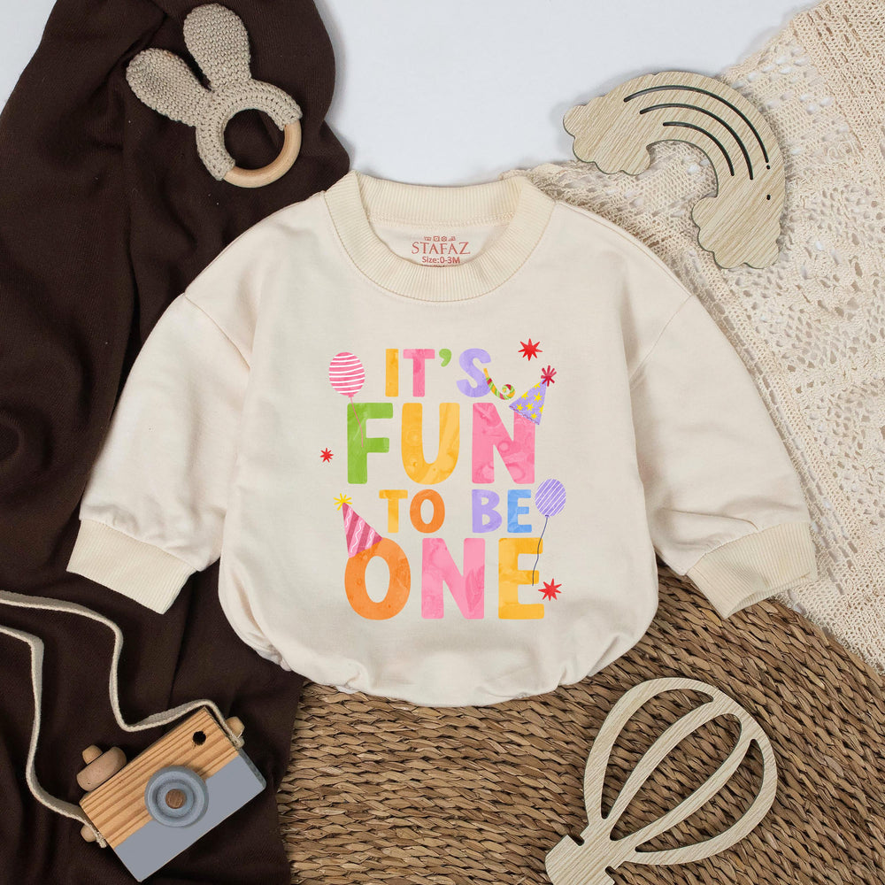 It’s Fun to Be One Personalized Baby Girl Romper Custom Name Birthday Outfit First Birthday Party Bodysuit Gift for One Year Old