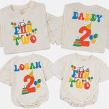 It's Fun to Be Two Matching Family Birthday Shirts, Custom Toddler Tee or Baby Romper, Personalized Second Birthday Outfit Gift