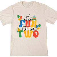 It's Fun to Be Two Matching Family Birthday Shirts, Custom Toddler Tee or Baby Romper, Personalized Second Birthday Outfit Gift