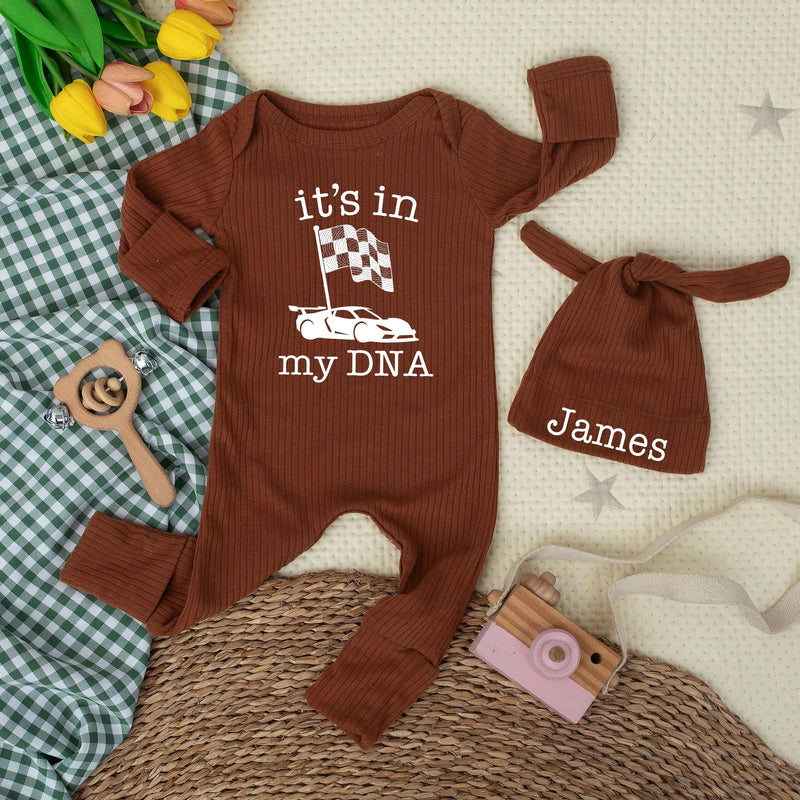 It’s In My DNA Racing Baby Bodysuit Sports Car Infant Romper Motorsport Outfit Newborn Gift Cotton Comfortable Race Car Baby Clothes
