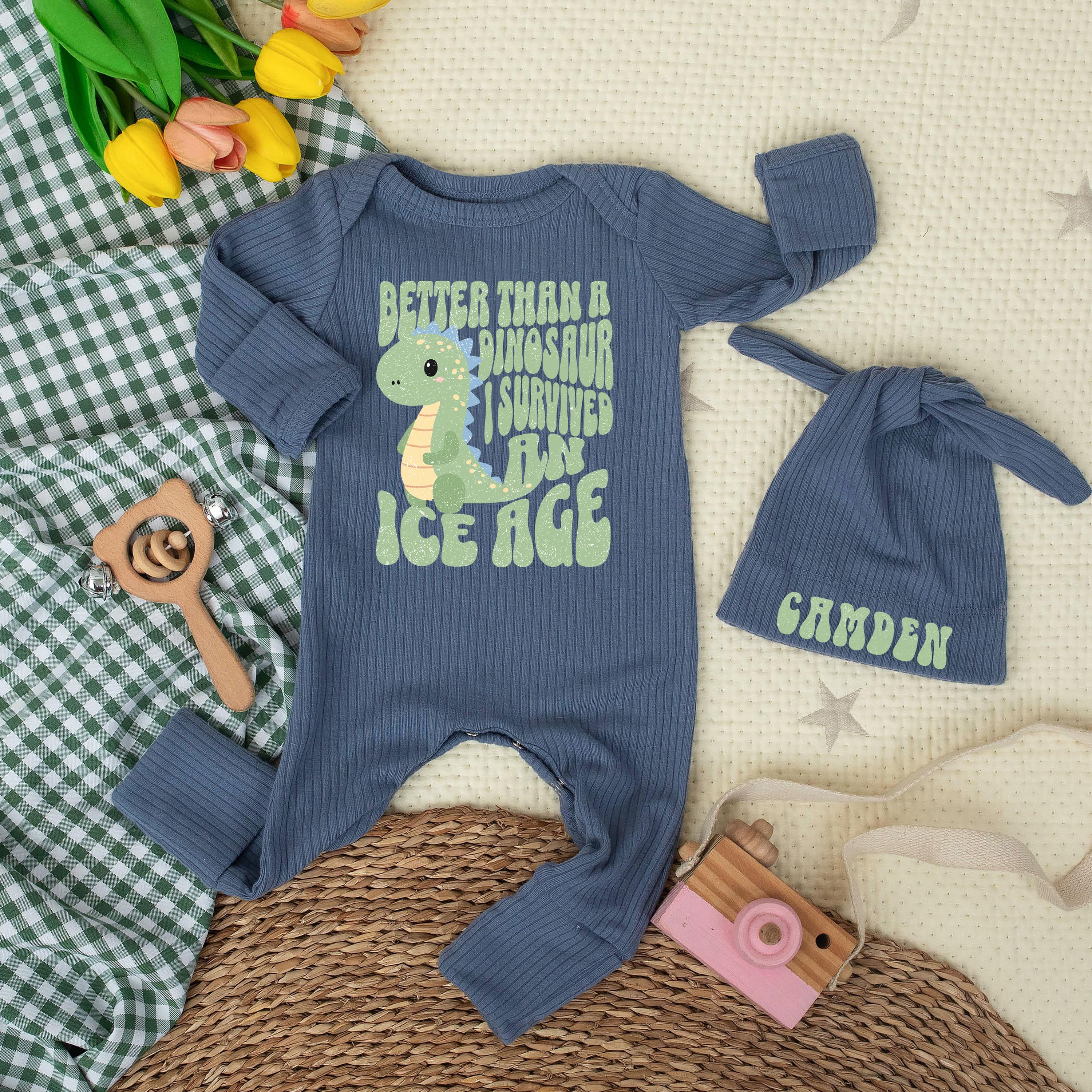 IVF Baby Bodysuit Better Than Dinosaurs I Survived the Ice Age Gift, Soft Cotton Outfit for Frozen Embryo Miracle Baby Shower
