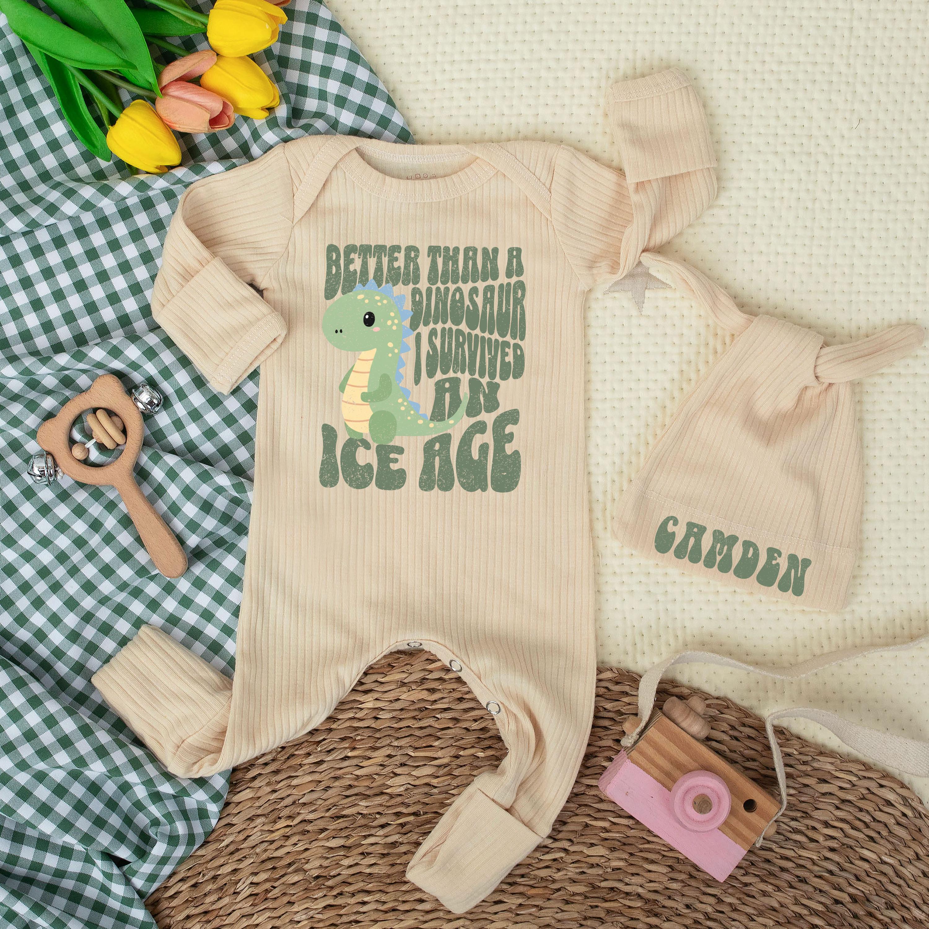 IVF Baby Bodysuit Better Than Dinosaurs I Survived the Ice Age Gift, Soft Cotton Outfit for Frozen Embryo Miracle Baby Shower