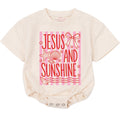 Jesus And Sunshine Baby Girl Bodysuit with Pink Stripes and Seashells Christian Summer Outfit Cute Infant Romper Faith Beach Gift