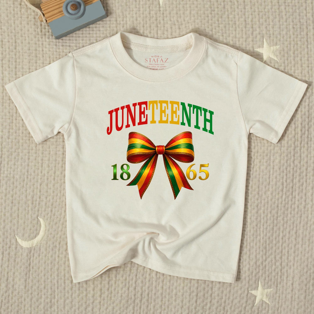 Juneteenth Baby Romper with 1865 Freedom Bow, Pan-African Colors Outfit for Infant or Toddler Celebrations, Soft Cotton Bubble Style