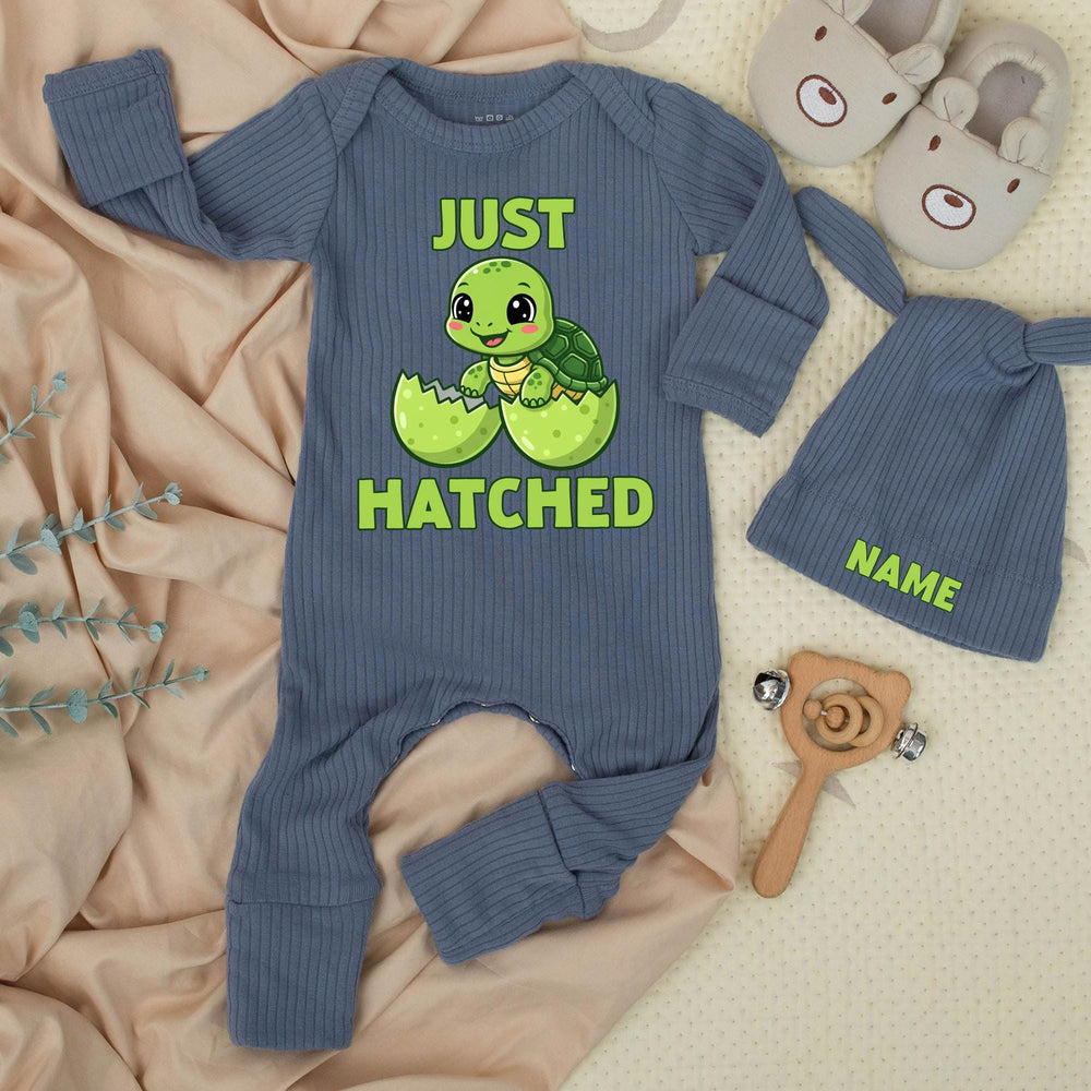 Just Hatched Baby Bodysuit Cute Turtle Newborn Outfit Custom Infant Romper Adorable Coming Home Gift Funny Baby Shower Personalized Clothes
