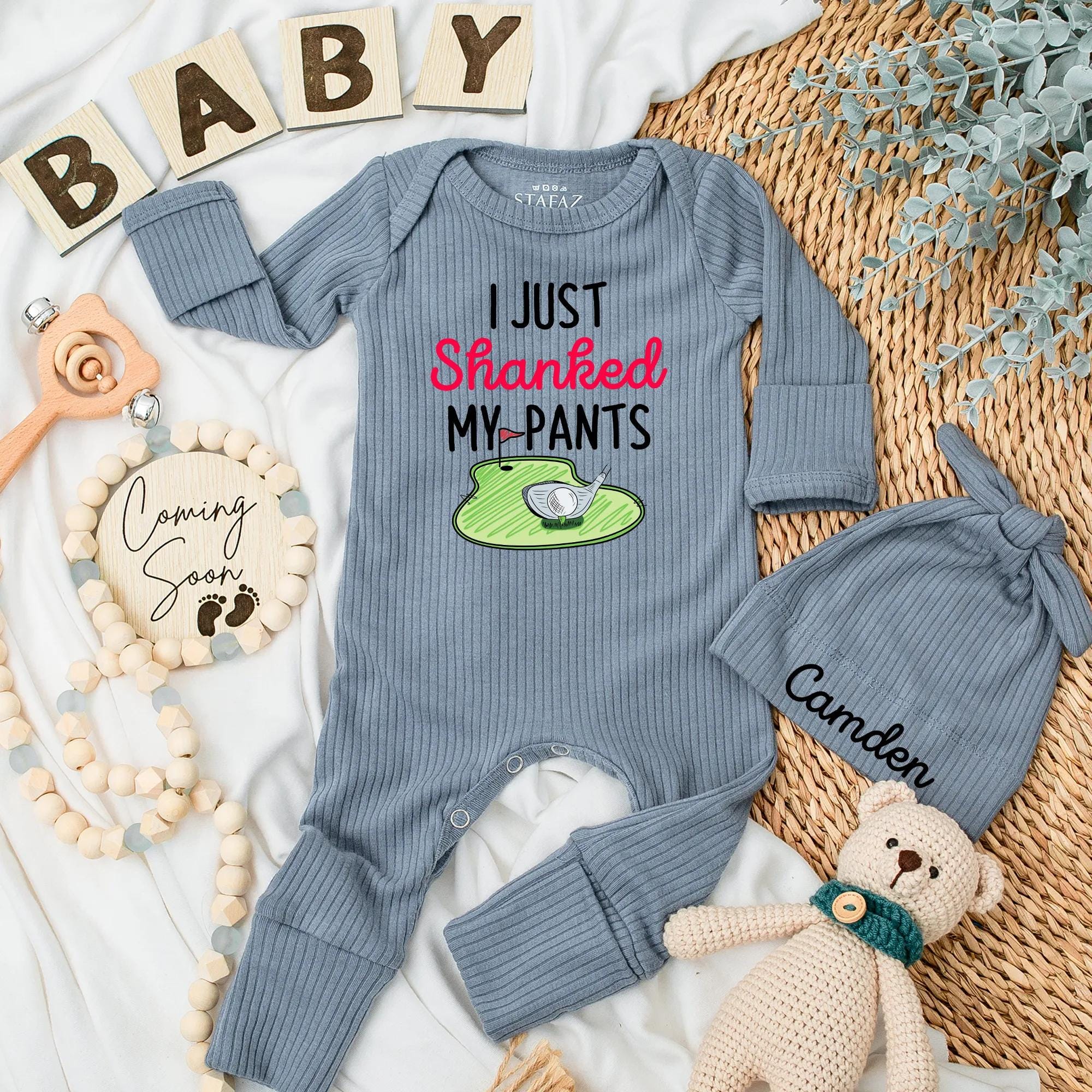 I Just Shanked My Pants Baby Bodysuit Funny Golf Newborn Outfit Soft Cotton Gift for Baby Shower Cute Green Design Infant Clothes