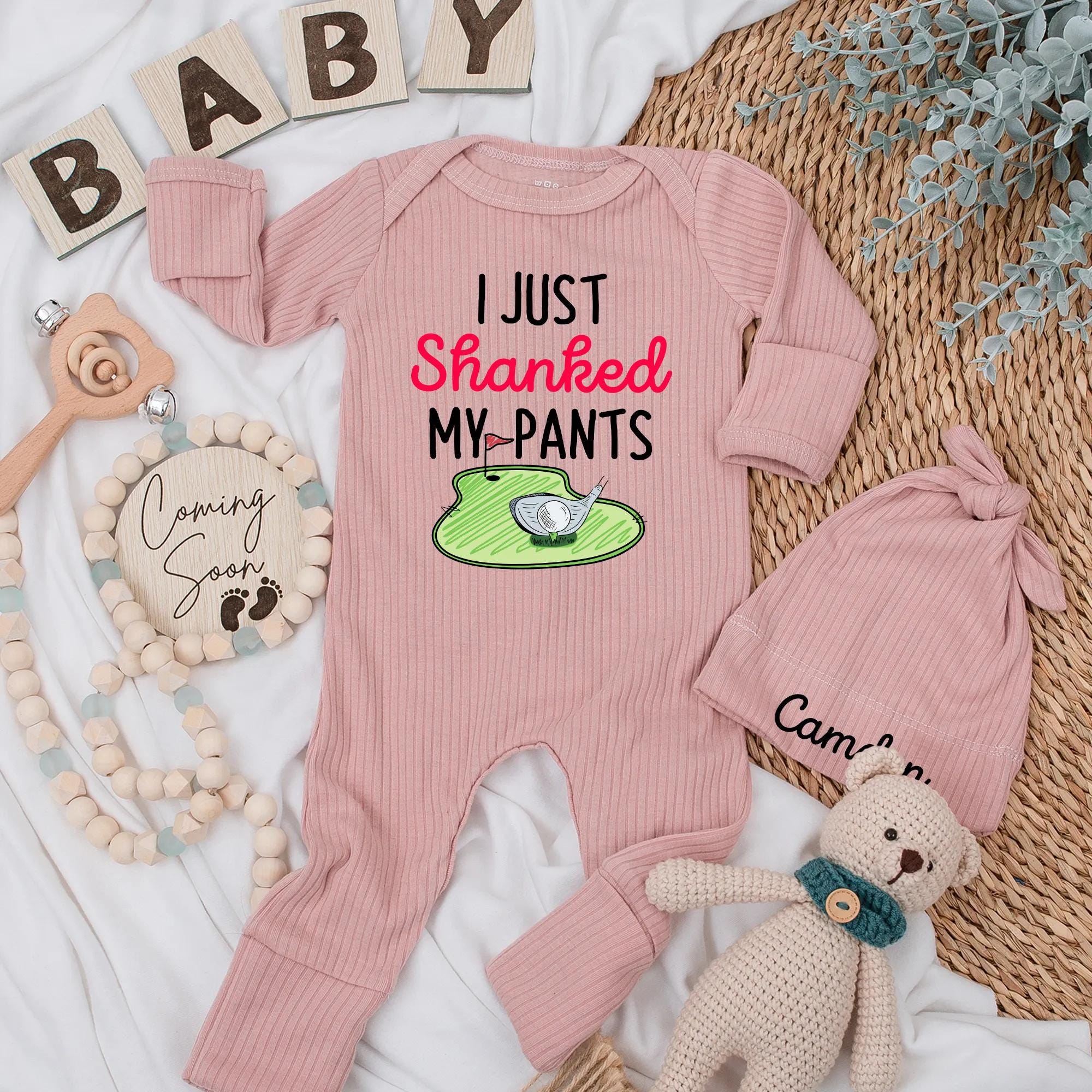 I Just Shanked My Pants Baby Bodysuit Funny Golf Newborn Outfit Soft Cotton Gift for Baby Shower Cute Green Design Infant Clothes