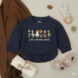 Just a Spooky Goose Halloween Sweatshirt for Matching Family Outfits, Cute Fall Pumpkin Patch Shirts, Cozy Parent-Child Sweaters