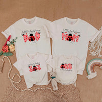 Ladybug Birthday Family Matching Outfits for Girls, 1st Birthday Bubble Romper, Mommy and Me Shirts, Baby Toddler Party Clothes