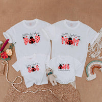 Ladybug Birthday Family Matching Outfits for Girls, 1st Birthday Bubble Romper, Mommy and Me Shirts, Baby Toddler Party Clothes