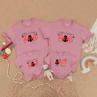 Ladybug Birthday Family Matching Outfits for Girls, 1st Birthday Bubble Romper, Mommy and Me Shirts, Baby Toddler Party Clothes