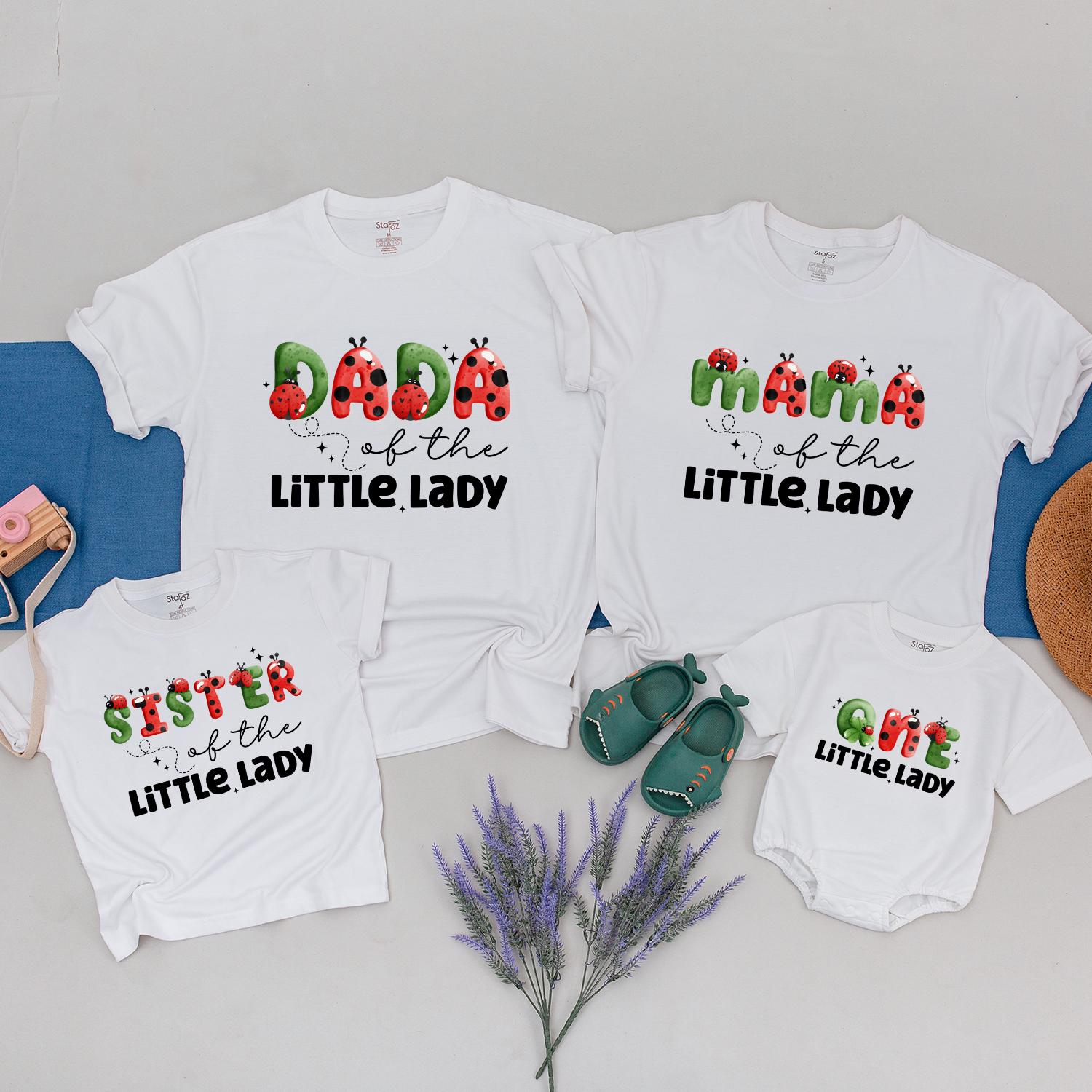 Ladybug Family Matching 1st Birthday Shirts Custom Little Ladybug Outfit for Mom Dad Sister Girl Fun Party Tee Cotton Comfortable