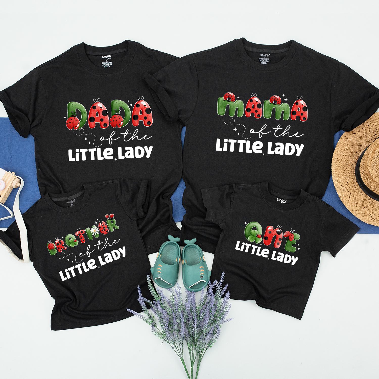 Ladybug Family Matching 1st Birthday Shirts Custom Little Ladybug Outfit for Mom Dad Sister Girl Fun Party Tee Cotton Comfortable