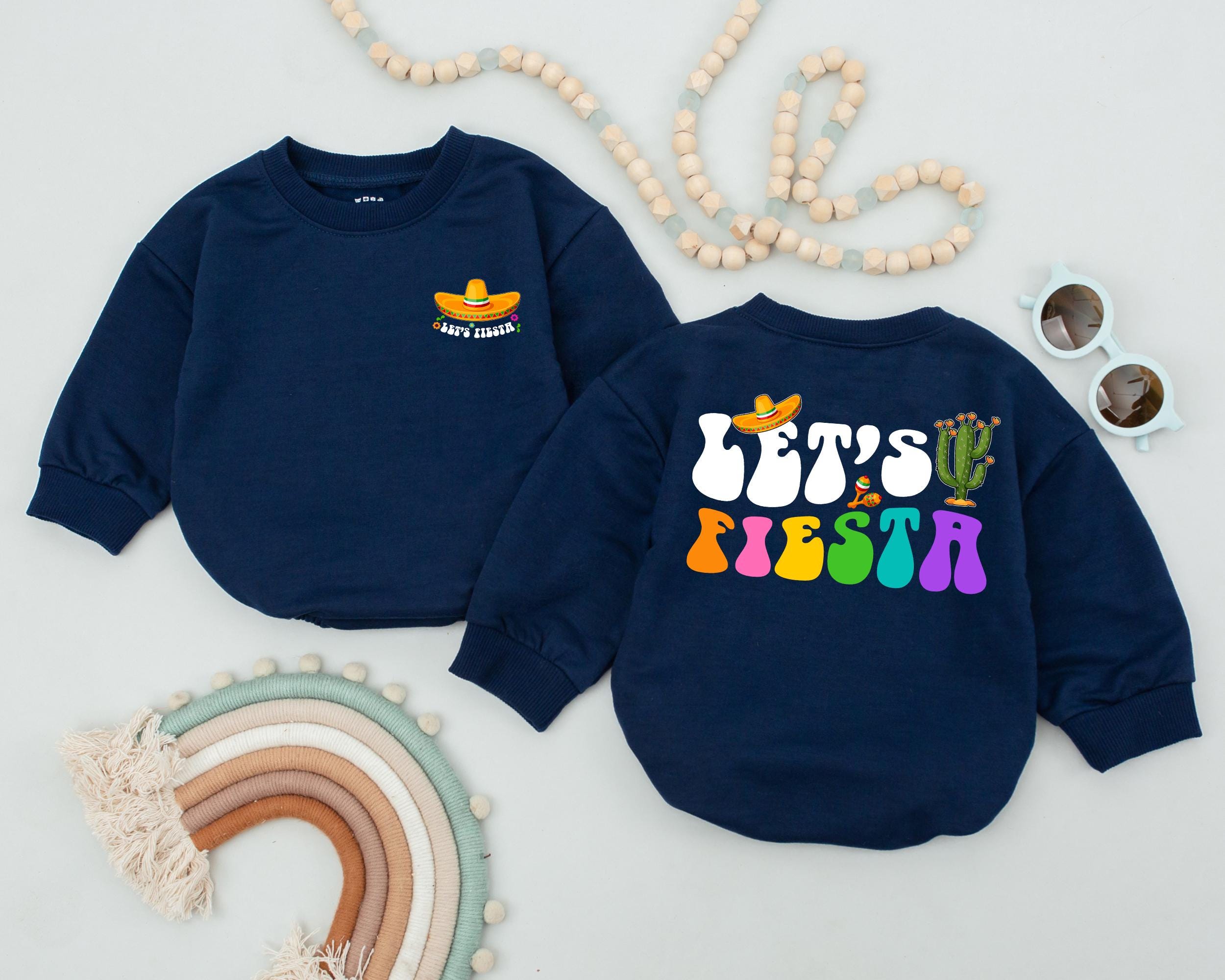 Let's Fiesta Baby Amigo Romper with Cactus Design Cinco De Mayo Outfit Birthday Party Clothes Colorful Mexican Sombrero Cotton Soft Gift