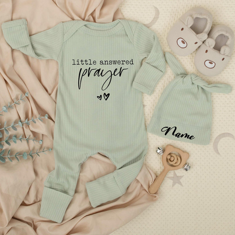 Little Answered Prayer Baby Bodysuit Christian Gift for Newborns Gender Neutral Religious Rainbow Baby Shower Present Soft Cotton Outfit