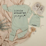 Little Answered Prayer Baby Bodysuit Custom Outfit for Baby Girl or Boy Sweet Religious Gift Soft Cotton Newborn Clothes Minimalist Design