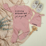 Little Answered Prayer Baby Bodysuit Custom Outfit for Baby Girl or Boy Sweet Religious Gift Soft Cotton Newborn Clothes Minimalist Design