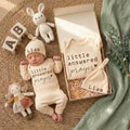 Little Answered Prayer Baby Gift Box with Personalized Name Hat Newborn Coming Home Outfit Soft Cotton Baby Shower Keepsake