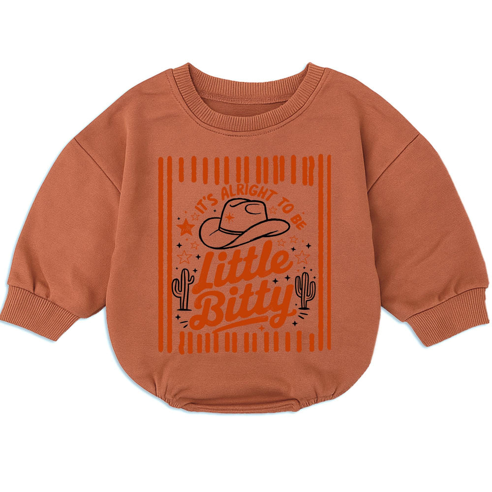 Little Bitty Western Baby Romper Cowboy-Themed White Sweatshirt Outfit 0-24M Soft Cotton Striped Design for Toddler Infant Gift