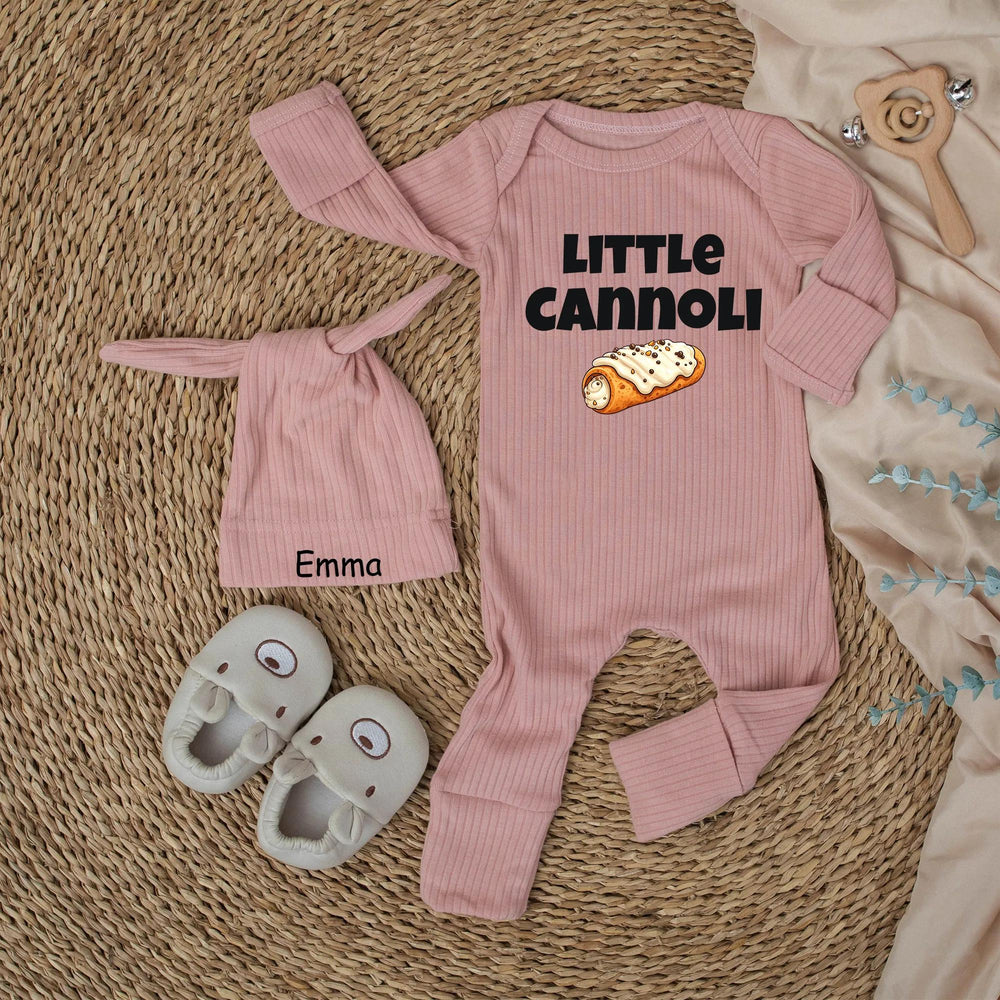 Little Cannoli Baby Bodysuit Italian Pastry Outfit for Infants Soft Cotton Going Home Clothes Cute Italy Dessert Inspired Baby Gift