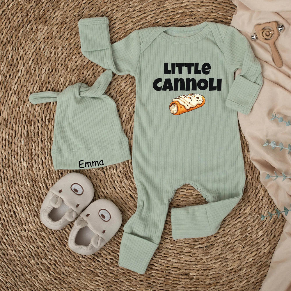 Little Cannoli Baby Bodysuit Italian Pastry Outfit for Infants Soft Cotton Going Home Clothes Cute Italy Dessert Inspired Baby Gift