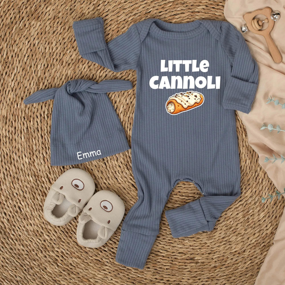 Little Cannoli Baby Bodysuit Italian Pastry Outfit for Infants Soft Cotton Going Home Clothes Cute Italy Dessert Inspired Baby Gift