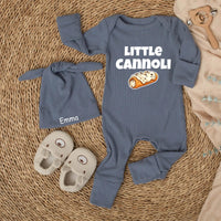 Little Cannoli Baby Bodysuit Italian Pastry Outfit for Infants Soft Cotton Going Home Clothes Cute Italy Dessert Inspired Baby Gift