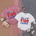 Little Firecracker Baby Romper Patriotic Fourth of July Outfit Cute Red White Blue Firecracker Design Infant Summer Bodysuit