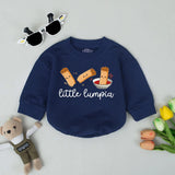 Little Lumpia Baby Romper with Cute Smiling Cartoon Spring Outfit Filipino Food Bodysuit Newborn Gift for Baby Shower or Coming Home