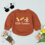 Little Lumpia Baby Romper with Cute Smiling Cartoon Spring Outfit Filipino Food Bodysuit Newborn Gift for Baby Shower or Coming Home